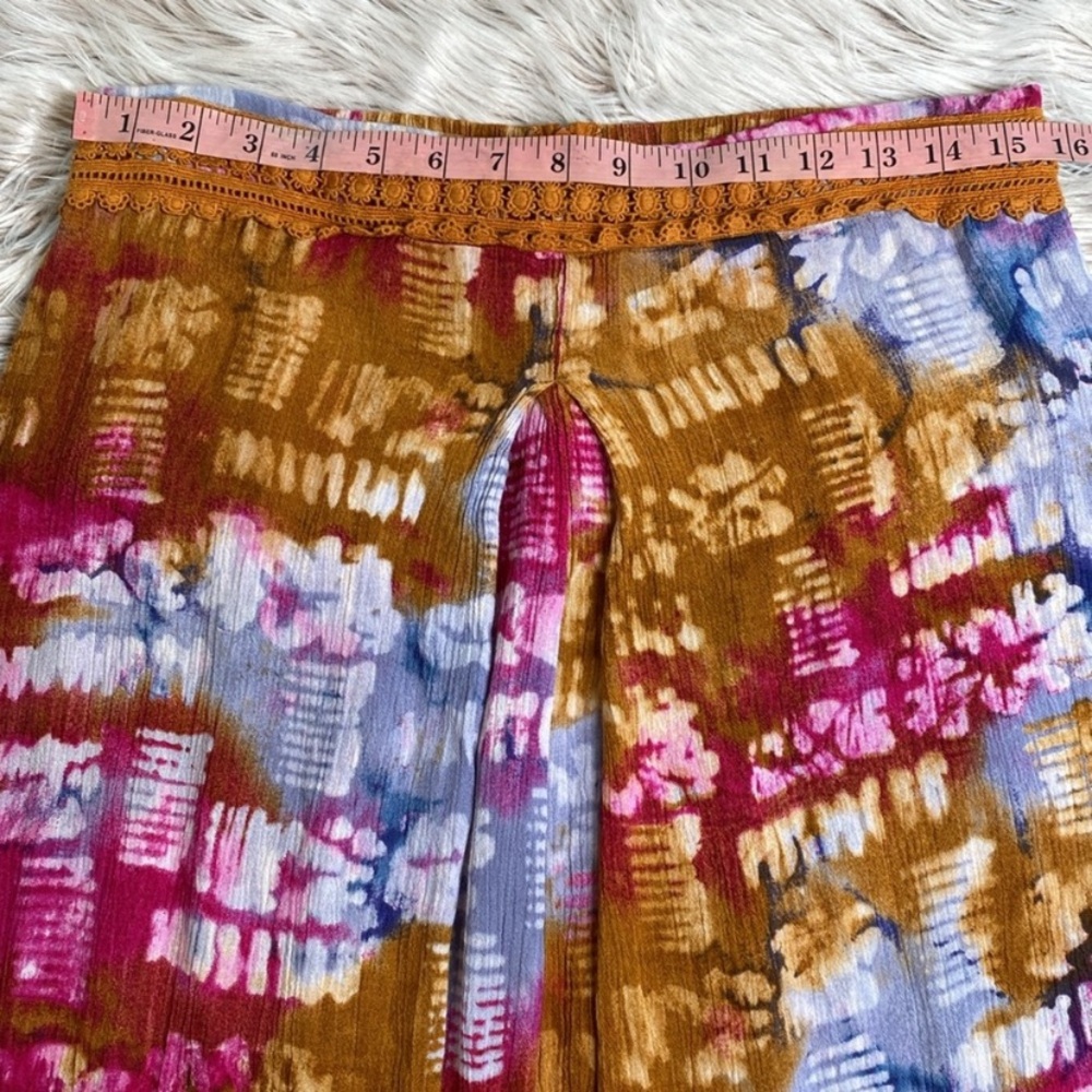 Earthbound Tie Dye Wide Leg High Waisted Boho Pants Medium - Picture 7 of 9